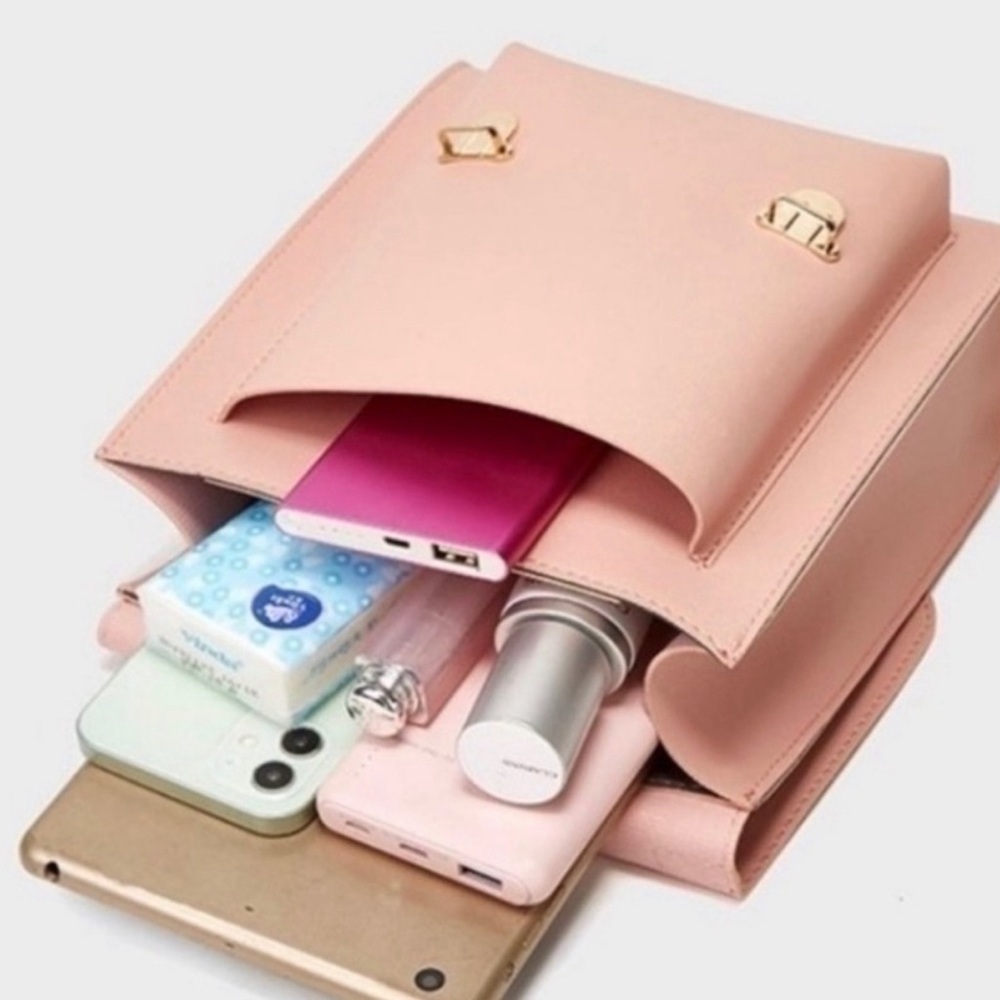 Light Pink Handbag/Backpack & Scarf - Picture 2 of 3